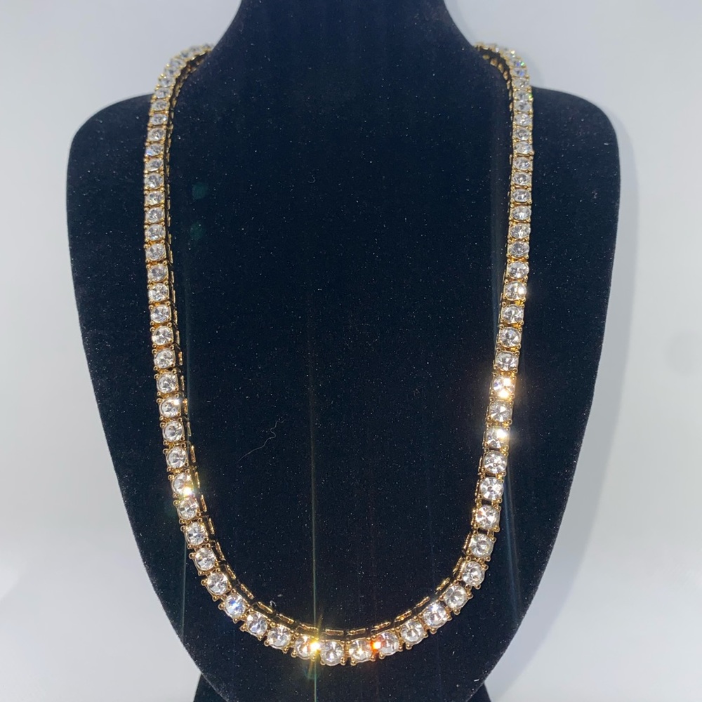 18 Inches 4mm Diamond Tennis Gold Chain